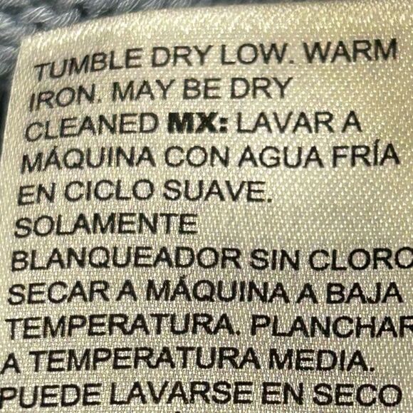 Chico's Cardigan Sweater Women's Size 1/M Blue Button Front Floral Linen Blend - Picture 13 of 14